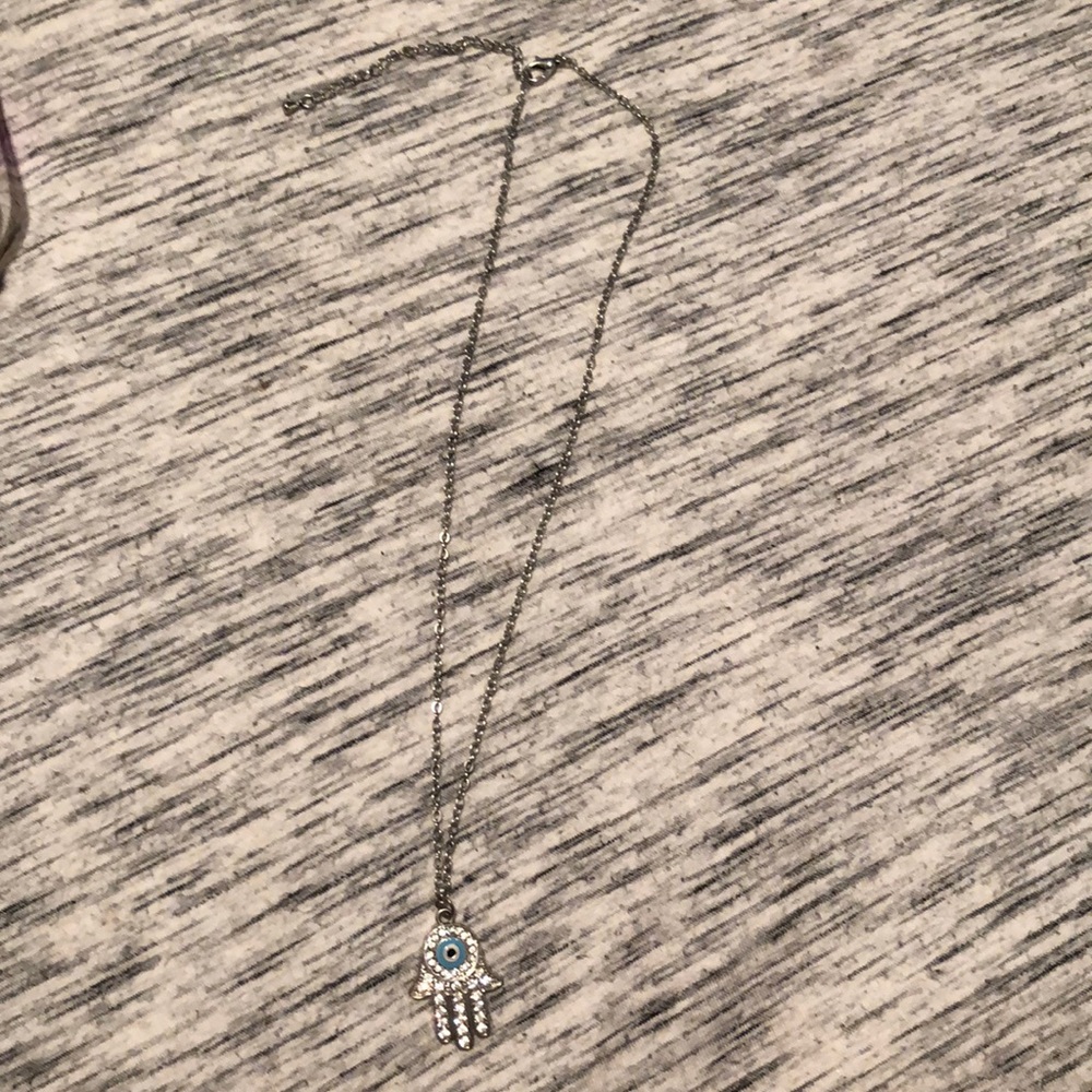 Silver “Eye Hand” necklace